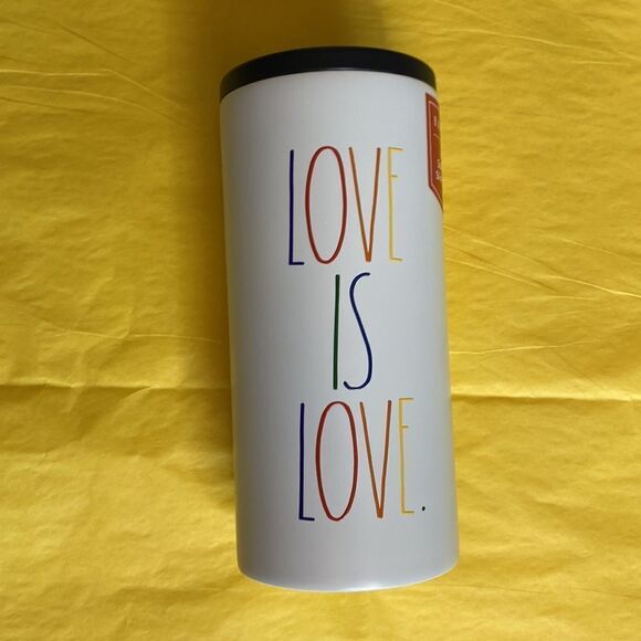 NWT- Rae Dunn- Love is Love- slim can insulated cooler 12oz - Picture 1 of 5